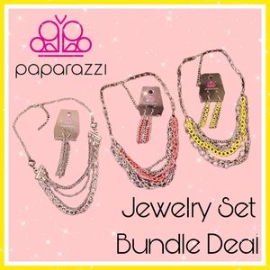 Paparazzi Bundle Deal 3 Necklaces and matching earrings